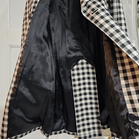 Coach | Jackets & Coats | Coach Check Trench Coat Black White Gingham ...
